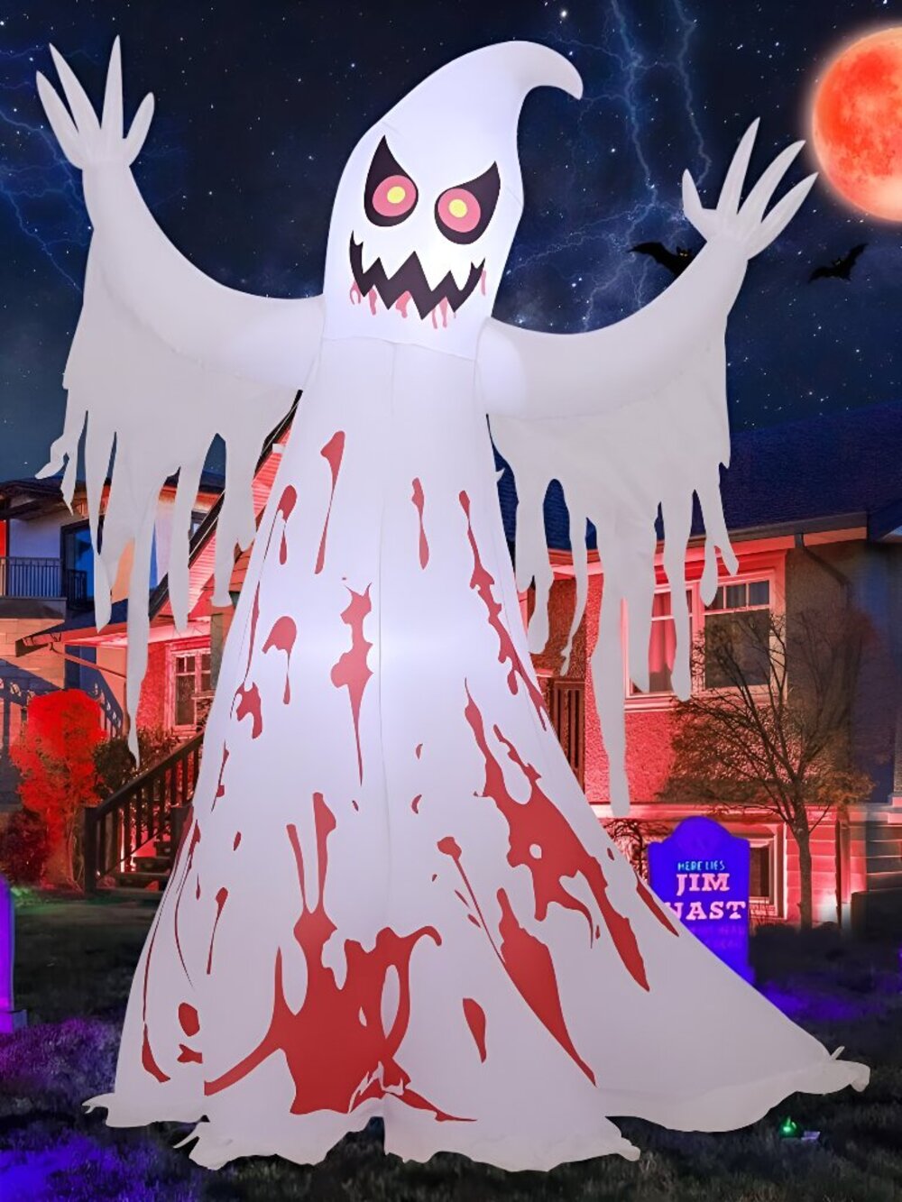 8.2 FT Giant Halloween Inflatable Ghost - Outdoor Blow Up Yard Decoration